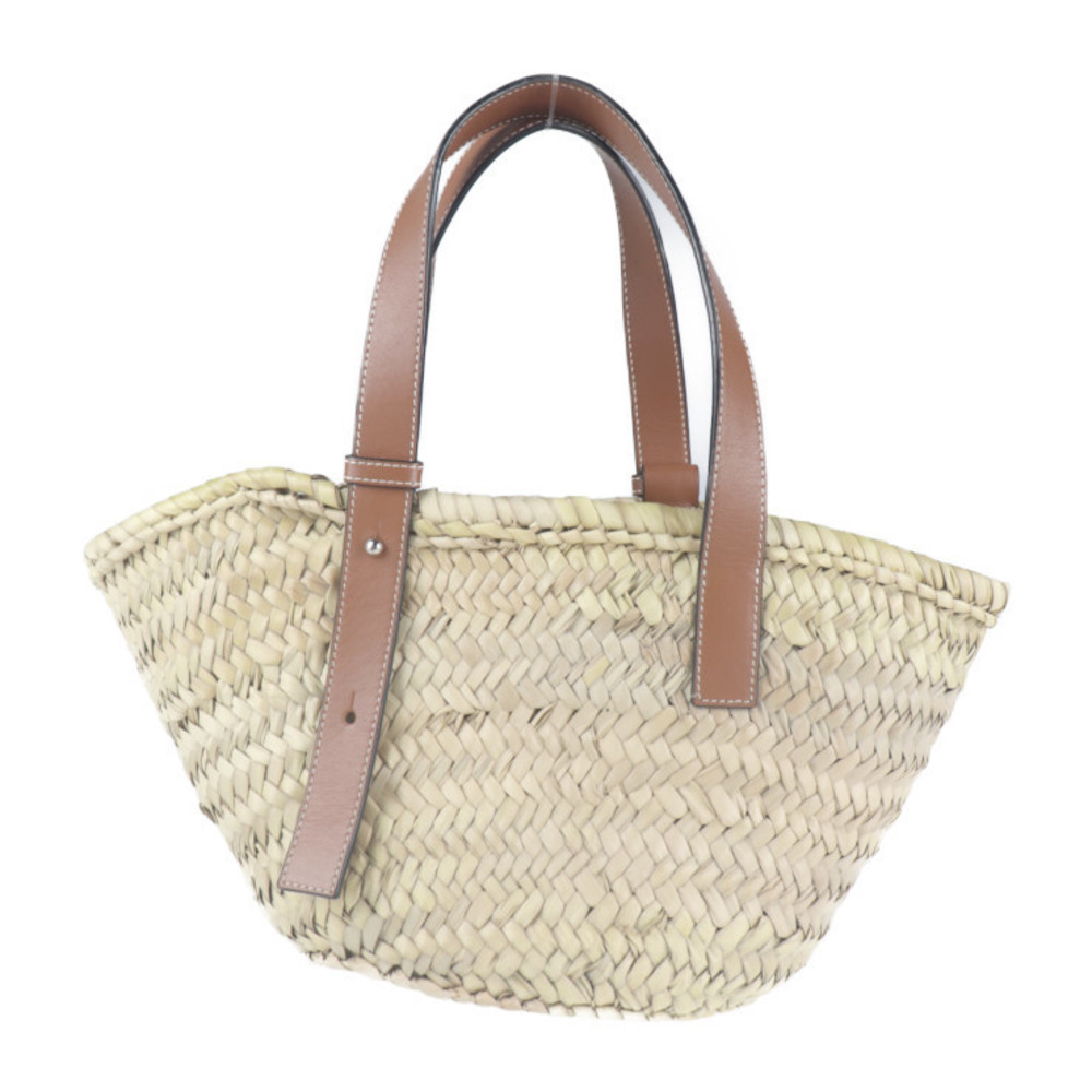 Loewe Leaf Natural Basket Palm Brown Bag - Picture 3 of 9
